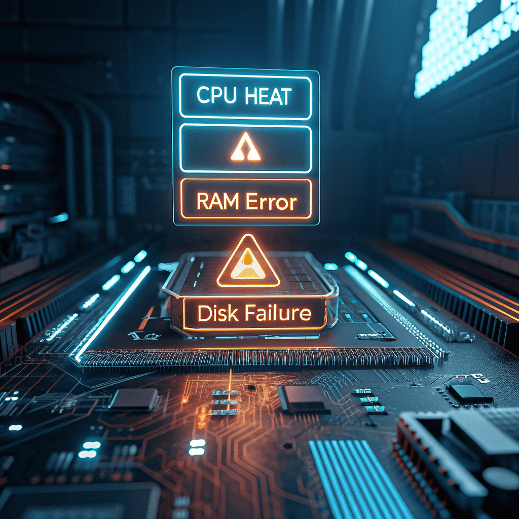 Common computer hardware faults and troubleshooting motherboard RAM and PSU issues